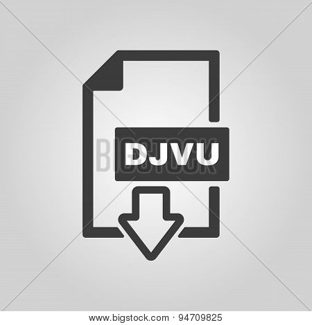 The Djvu Icon. File Format Symbol. Flat
