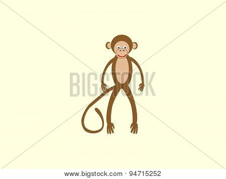 Brown monkey long tail style children
