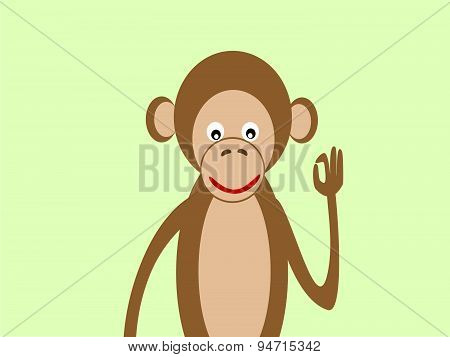 Portrait of a monkey gesture OK success