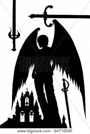 Angel castle and the sword