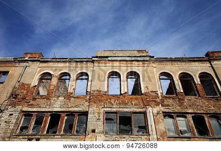 Facade Of Old Destroyed House