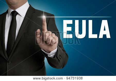 Eula Touchscreen Is Operated By Businessman