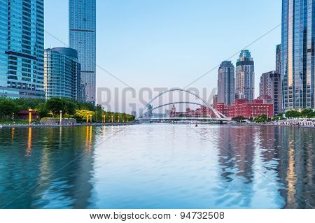 Beautiful Haihe River At Dusk