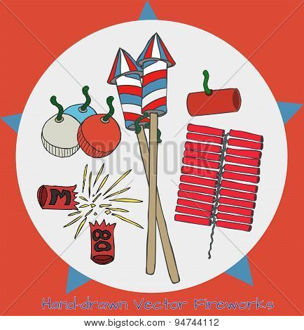 Hand-drawn Fireworks Vectors