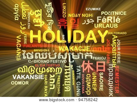 Background concept wordcloud multilanguage international many language illustration of holiday glowing light