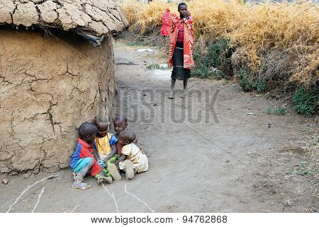 Village Of Masai Tribe