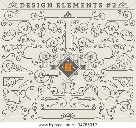 Vintage Ornaments Decorations Design Elements # 2.  Vector stock
