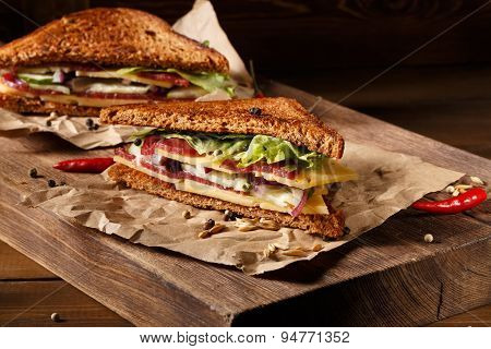 Two sandwich on old papper