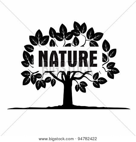 Black Tree And Text Nature