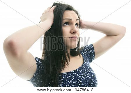 Hysterical woman expression