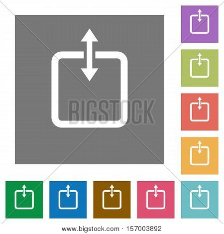 Adjust item height flat icons on simple color square background.