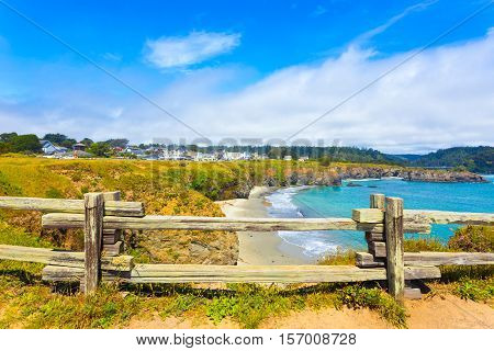 Mendocino Town Main Street Beach View H