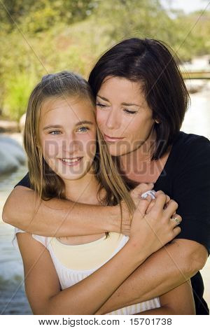 Mother and daughter outdoors on a Spring day