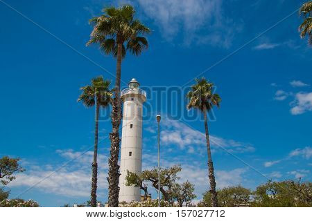 Famous lighthouse of San Benedetto del Tronto on the adriatic sea, Italy