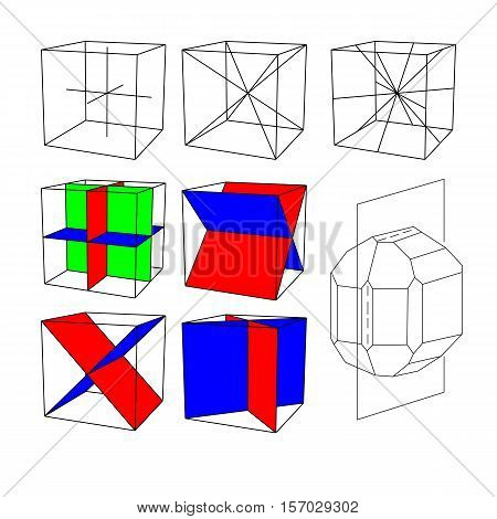 Illustration of different types of crystal symmetry