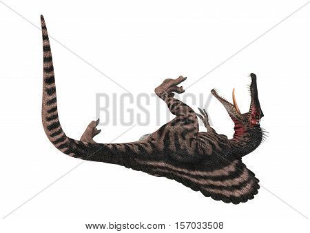 3D Rendering Dinosaur Spinosaurus On White