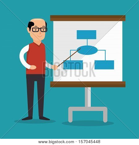 businessman teach presentation work vector illustration eps 10