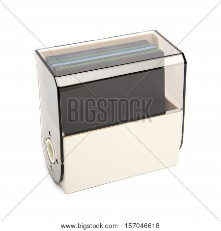 Floppy Disk Organizer Case Filled With Diskettes, Isolated