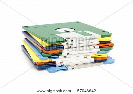 Stack Of Colored Floppy Disks