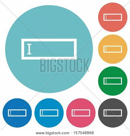 Editbox white flat icons on color rounded square backgrounds