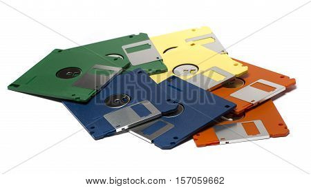 Heap Of Color Floppy Disks