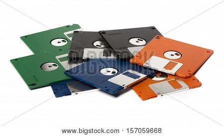 Pile Of Color Floppy Disks