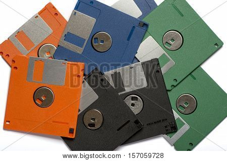 Pile Of Color Floppy Disks