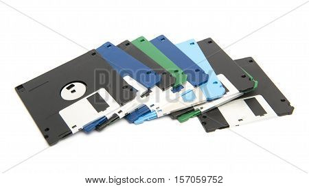 Heap Of Color Floppy Disks