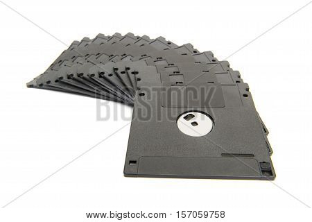 Heap Of Black Floppy Disks