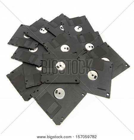 Heap Of Black Floppy Disks