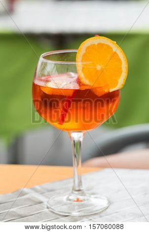 Traditional Spritz aperitif in a bar in Italy