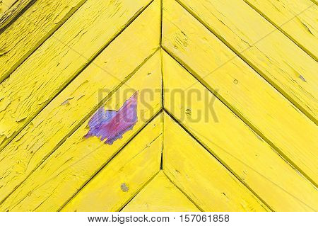 Vintage Yellow Wooden Background With Purple Spot