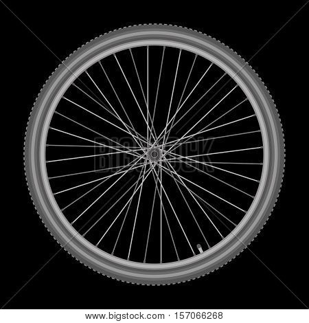 bicycle wheel on white background quality vector illustration