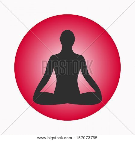 Meditation icon. human meditating in lotus pose. Vector Yoga Pose. Fitness gym and Sport.Relax and zen.