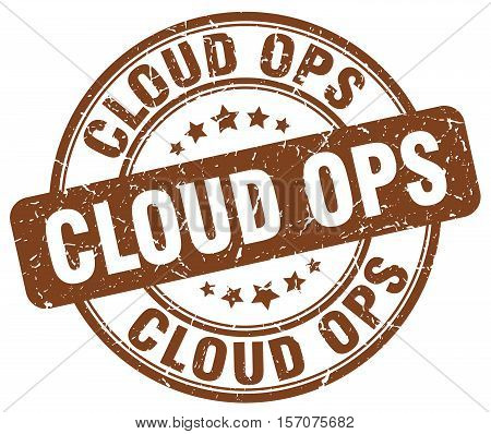 cloud ops. stamp. square. grunge. vintage. isolated. sign