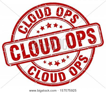 cloud ops. stamp. square. grunge. vintage. isolated. sign
