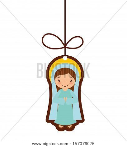 mary vigin manger character vector illustration design