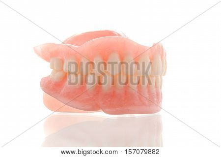 Photo of dental prosthesis right side on white background