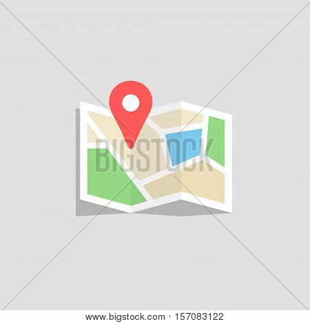 Abstract design location map flat design vector icon