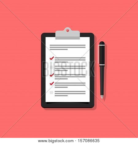 Abstract vector survey checklist flat design illustration
