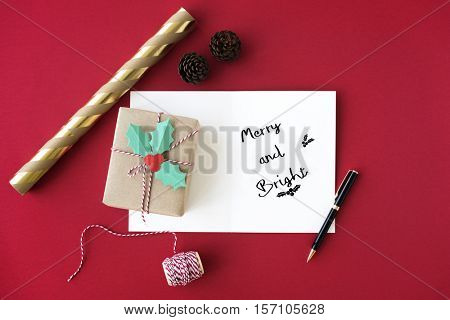 Merry Christmas and Happy New Year Family Holiday Festival Concept