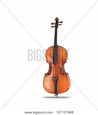 Cello isolated on white background for music, with clipping path.