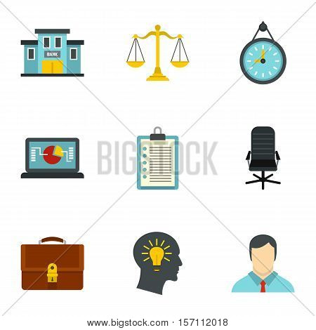 Firm icons set. Flat illustration of 9 firm vector icons for web