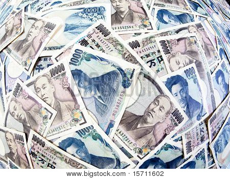 Yen banknotes of the Japanese currency