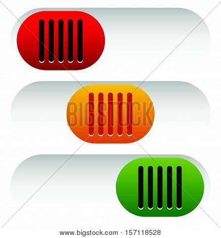 3 State Slider Buttons - Power Off, Standby, Power On Button(s)