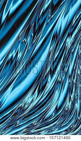 Abstract waves and folds - computer-generated image. Fractal art: wavy glosy surface. Background or texture for posters, civers, web design.