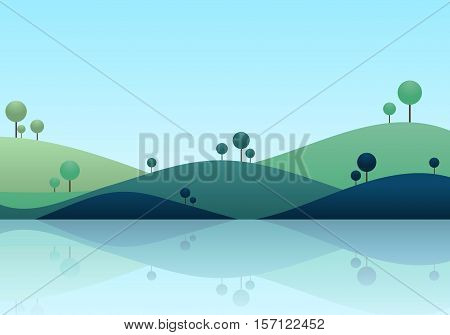 Natue landscape background mountain scenery vector illustration