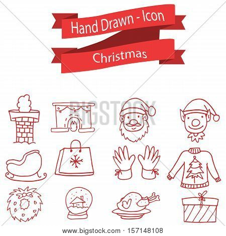 Set of Christmas icon collection stock vector art