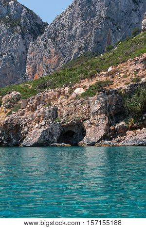 Sardinia Coastline: Rocks and Cliffs near Sea Italy