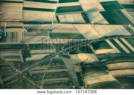 Aerial Of Rural Landscape Near Mayence